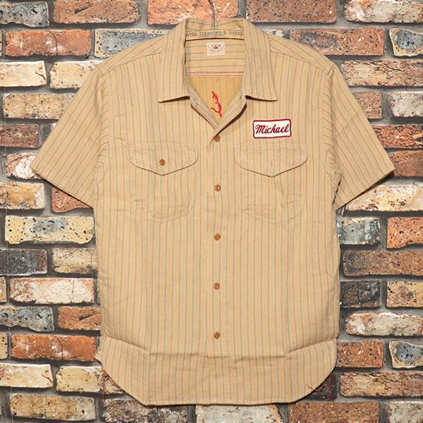 SUGAR CANE シュガーケーン COKE STRIPE WORK SHIRT with EMBROIDERED