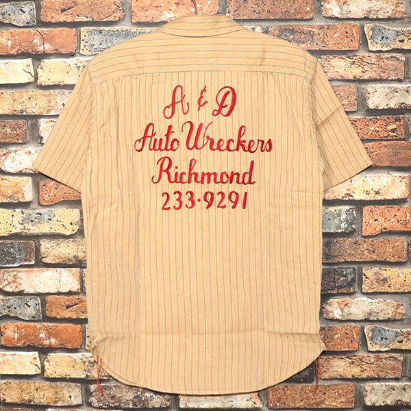 SUGAR CANE シュガーケーン COKE STRIPE WORK SHIRT with EMBROIDERED