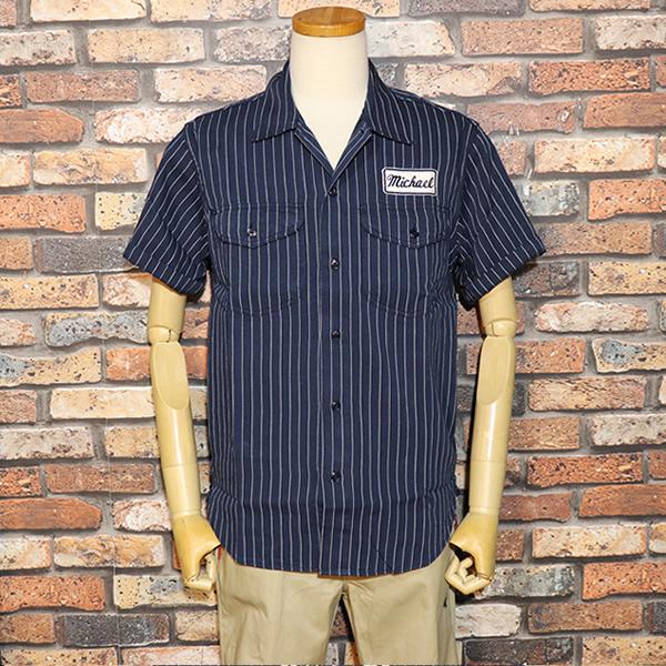 SUGAR CANE シュガーケーン COKE STRIPE WORK SHIRT with EMBROIDERED