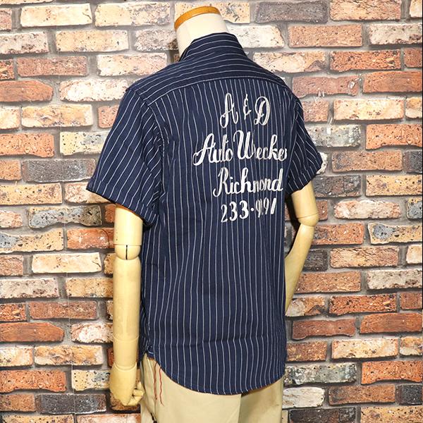 SUGAR CANE シュガーケーン COKE STRIPE WORK SHIRT with EMBROIDERED