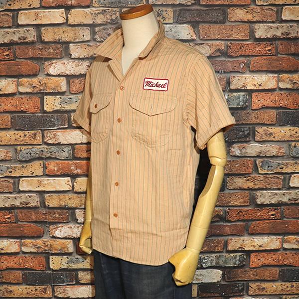 SUGAR CANE シュガーケーン COKE STRIPE WORK SHIRT with EMBROIDERED