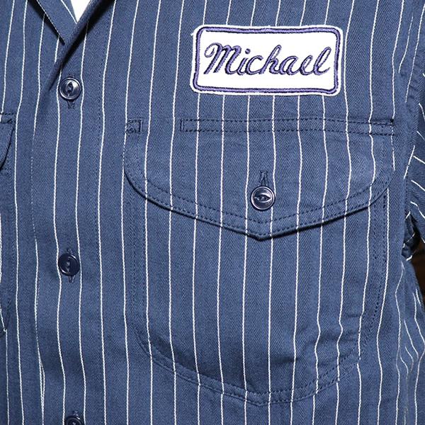 SUGAR CANE シュガーケーン COKE STRIPE WORK SHIRT with EMBROIDERED