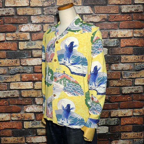 50s ハワイアンシャツ アロハ レーヨン サンフェード フラップ 60s SUN SURF サンサーフ L/S RAYON HAWAIIAN SHIRT 長袖レーヨン