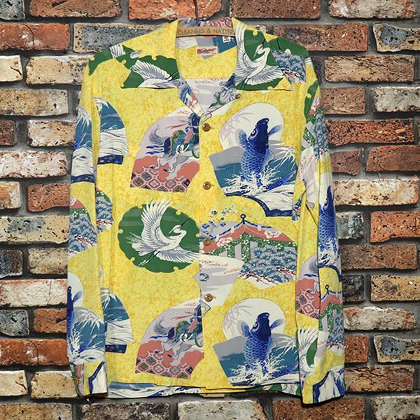 ＊東洋 SUN SURF レーヨン オープンカラー 長袖アロハシャツ L SUN SURF サンサーフ L/S RAYON HAWAIIAN SHIRT 長袖レーヨン