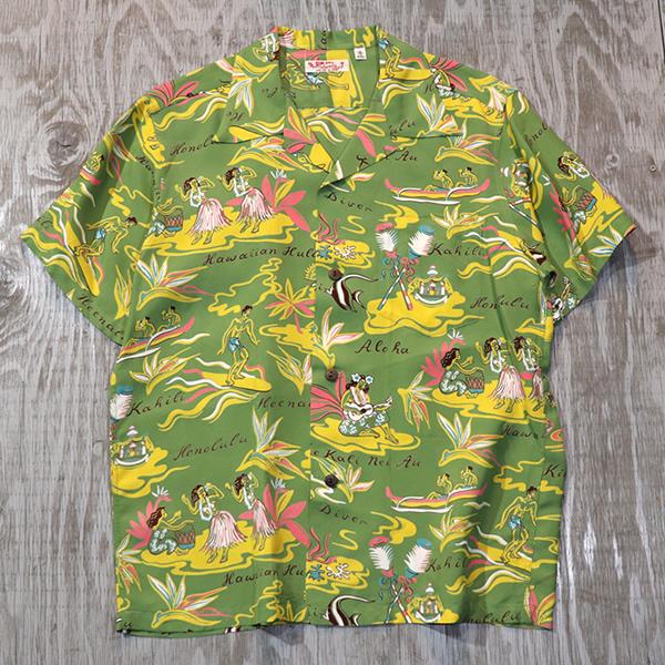 SUN SURF サンサーフ HAWAIIAN HULA ハワイアン・フラ RAYON SHIRT