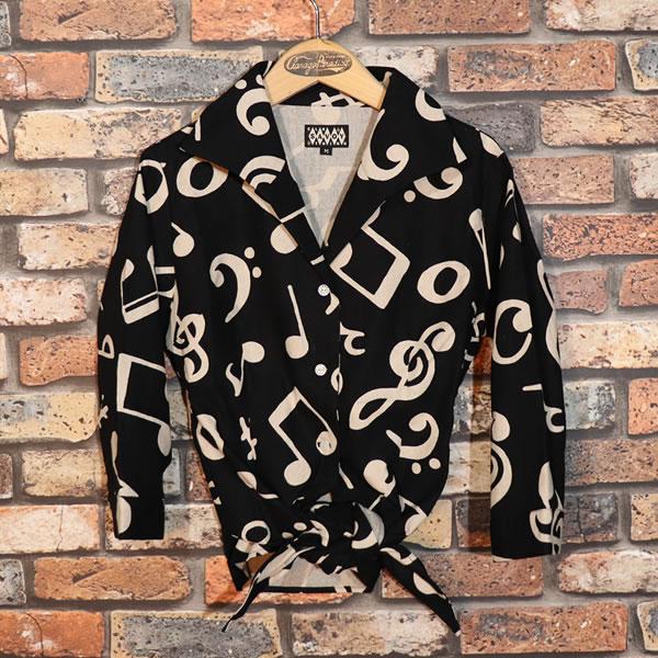 SAVOY CLOTHING サヴォイクロージング Musical Note Pattern Hemknot Blouse 音符柄ヘムノットブラウス SVY-LSH117｜rocknroll｜08