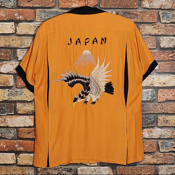 東洋テイラー　オレンジ色 ボタンシャツ 日本 鷲刺繍 TAILOR TOYO テーラー東洋 SUKA BOWLING SHIRT スカ・ボウリングシャツ