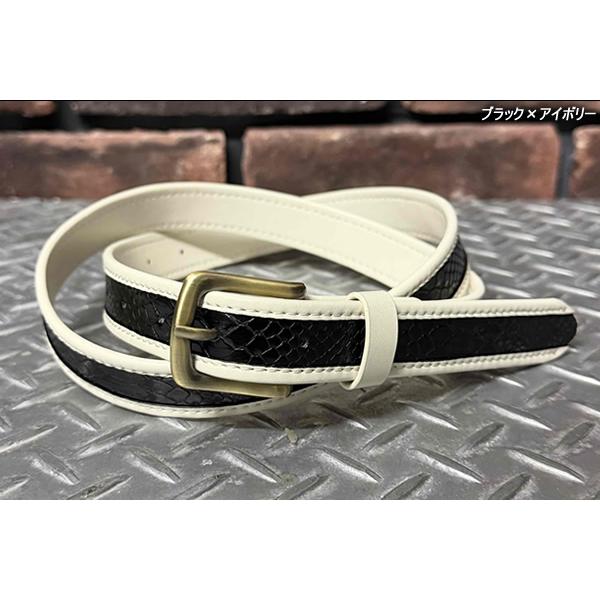 GOOD ROCKIN'（グッドロッキン） Twotone skinny Belt 2トーン