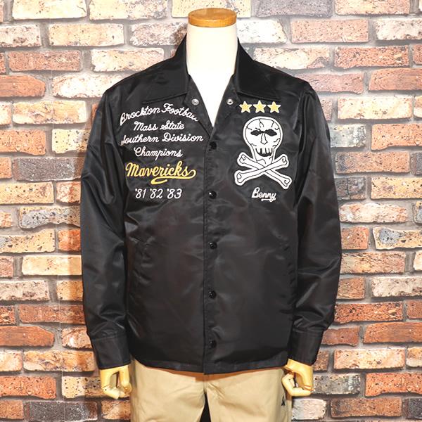 WHITESVILLE WHITESVILL NYLON COACH JACKET MAVERICKS BLACK ホワイツ