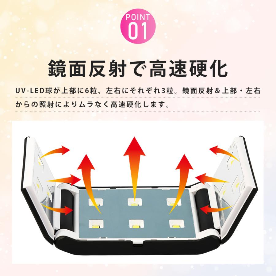 ネイルライト LED UV ネイルドライヤー ジェルネイル レジン 硬化 自宅 
