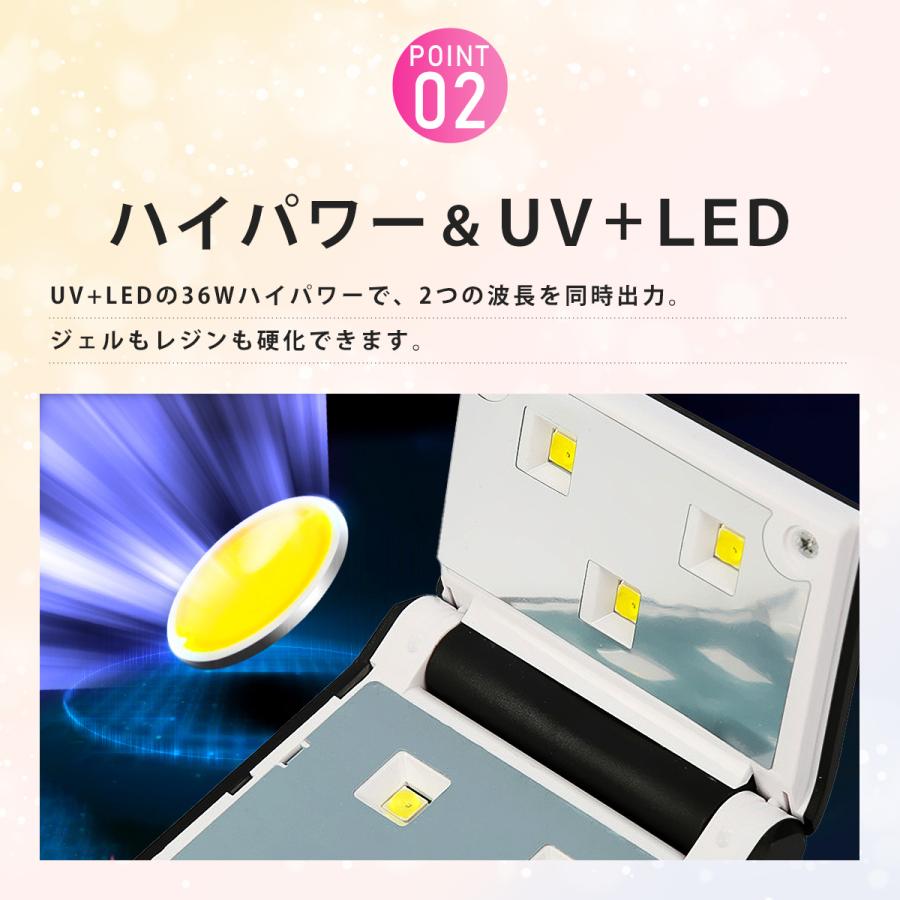 ネイルライト LED UV ネイルドライヤー ジェルネイル レジン 硬化 自宅