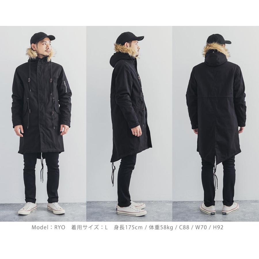 Sale モッズコート メンズ アウター 冬 ロング ボア ストレッチ ファー付き ネイビー 黒 ライナージャケット ミリタリー ジャーマンクロス N3b M 51 1461 Rocky Monroe 通販 Yahoo ショッピング