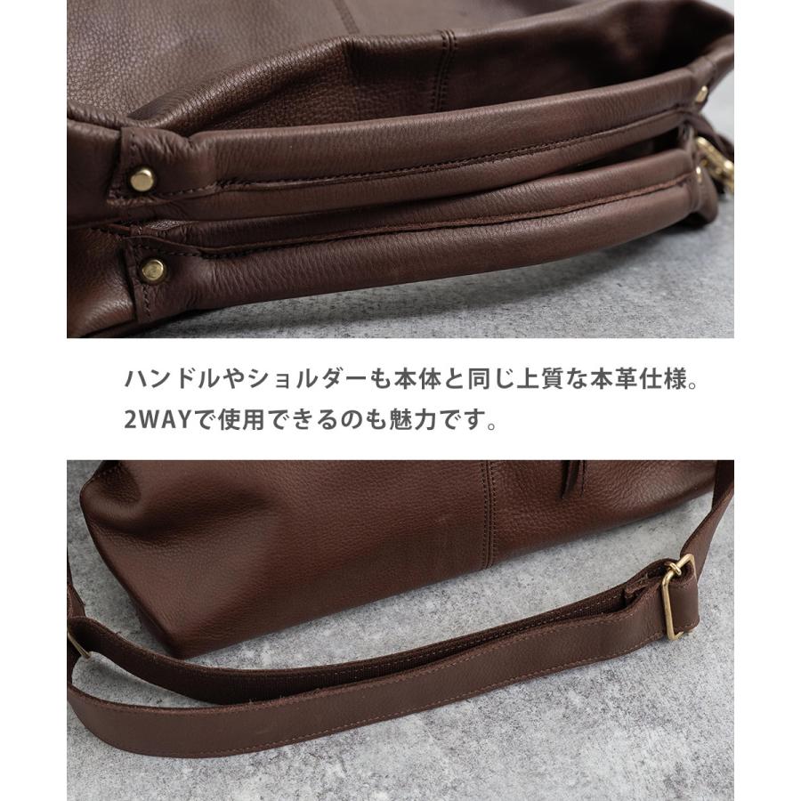 ショルダーバッグ エディターズ メンズ 本革 牛革 オイルレザー 斜めがけ 2WAY トート ボストン 鞄 大容量 A4 通勤 通学 ビジネス カジュアル シンプルの画像
