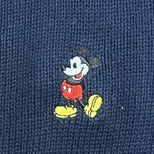 KITH × Disney ネイビー カーディガン L カノコクルーネック ニットカーディガン レディース(M ネイビー