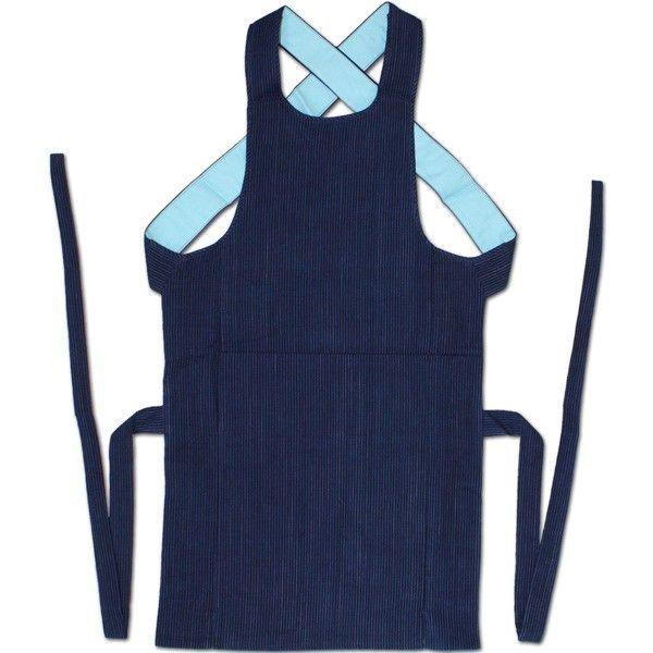 お祭用品 祭古 縦縞腹掛 藍染め 1尺7寸
