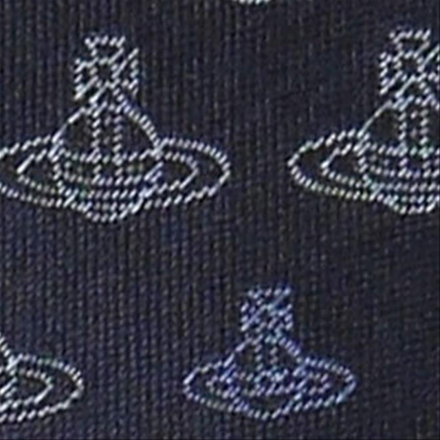 偉大な ヴィヴィアンウエストウッド ネクタイ Awモデル K2 Navy Blue Slim 7cm スリム 小紋 オーブロゴ ネイビーブルー系