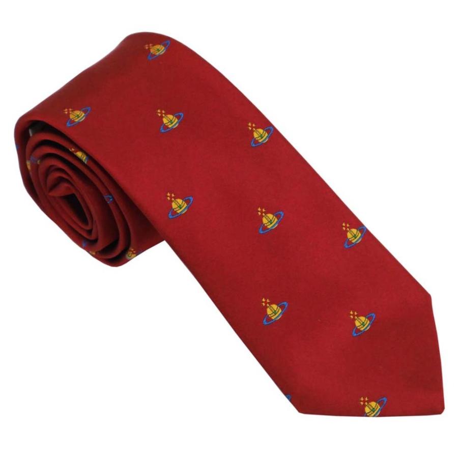 美品⭐️ ヴィヴィアンウエストウッド　ネクタイ　総柄　ボルドー　赤 Vivienne Westwood ヴィヴィアンネクタイ ヴィヴィアンウエスト