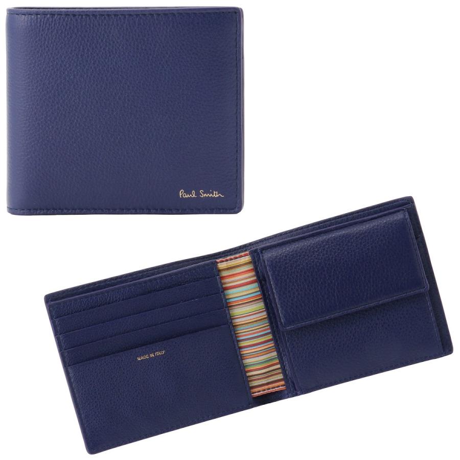 公式の ポールスミス Paul Smith M1a 43 Fmultr 46 小銭入れ付 二つ折り財布 マルチストライプ インディゴ ブルー系 メンズ ウォレット 楽天ランキング1位 Diocesekabgayi Org