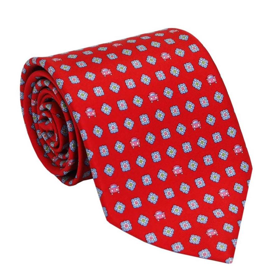 FERRAGAMO（フェラガモ） ネクタイ 705643 レッド系 車 サルヴァトーレ