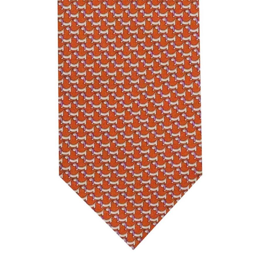 フェラガモ　ネクタイ フェラガモ ネクタイ Salvatore Ferragamo 鳥 動物柄 ネイビー