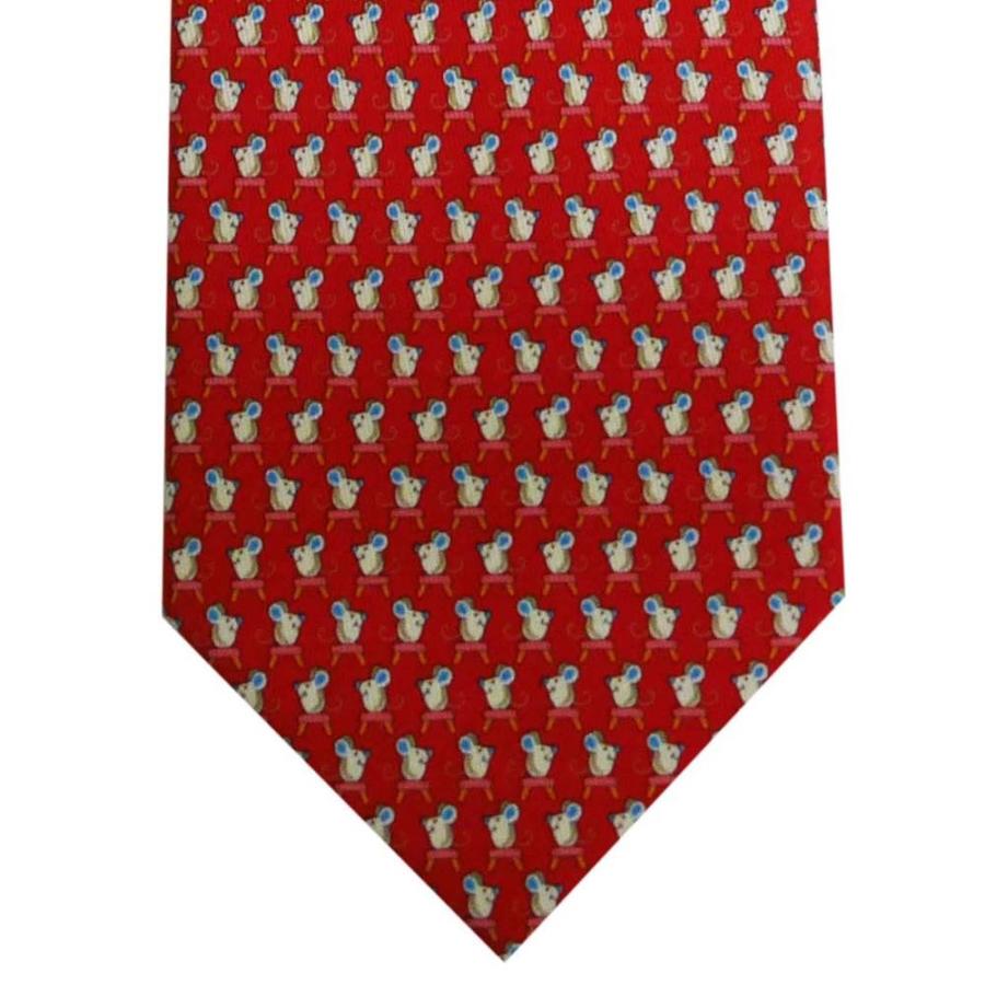 FERRAGAMO（フェラガモ） ネクタイ 723462 レッド系 ネズミ