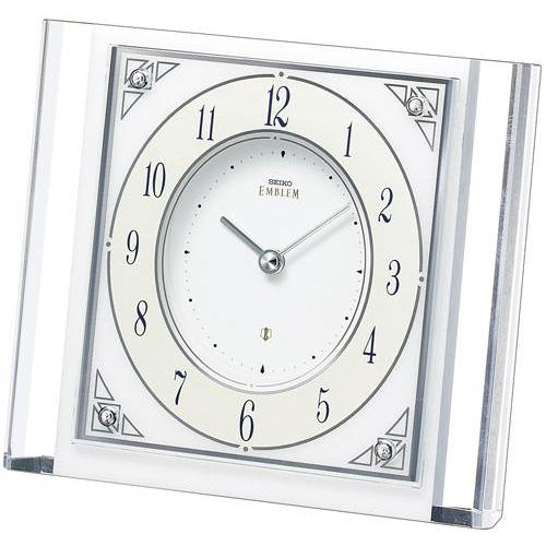 SEIKO（セイコー） エンブレム 高級置時計 HW565Wアナログ 石枠(白