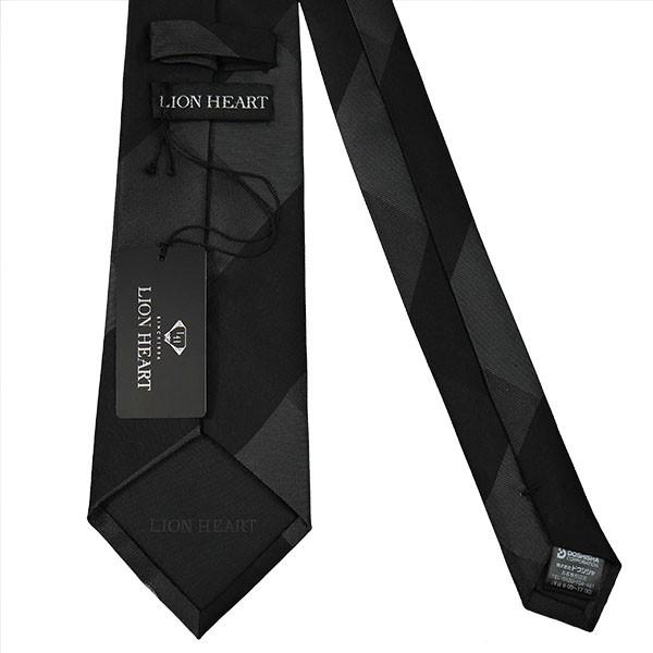 LION HEART ライオンハート ネクタイ 先幅約8.5ｃｍ LH-002-BLACK-8.5ｃｍ ブラック チェック柄 黒｜rocobi｜03