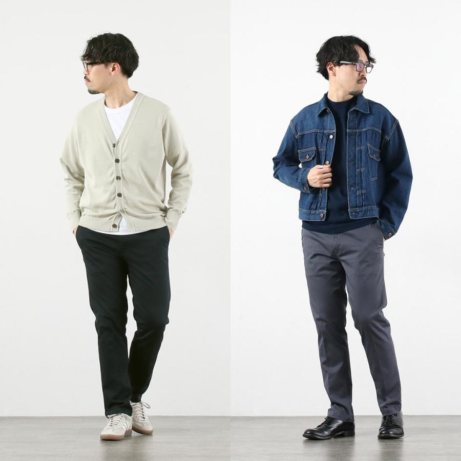 【ネイビー】ウーリッシュフラノスリムテーパード Blue refabric（ブルーリファブリック） スリムテーパード フレンチ