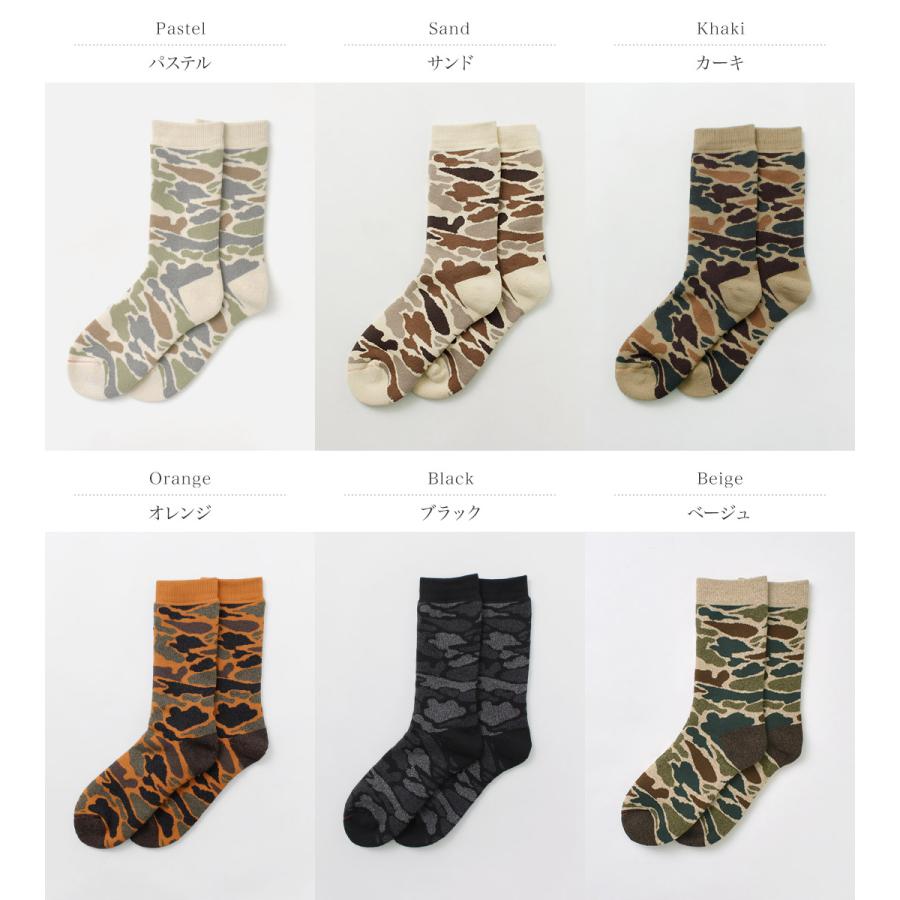 かとふ⭐　グレージュ ROTOTO ROTOTO（ロトト） R1339 パイル カモ クルーソックス