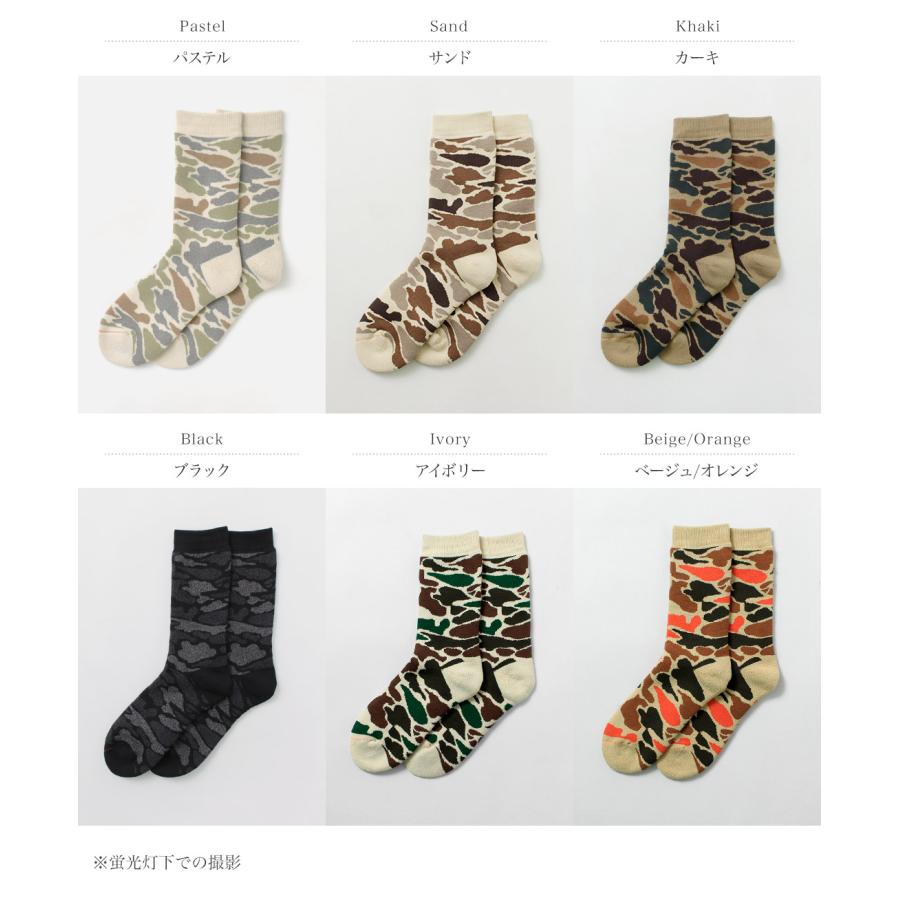 ROTOTO（ロトト） R1339 パイル カモ クルーソックス / 靴下 メンズ