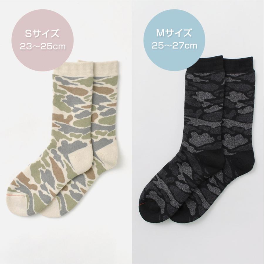 ROTOTO（ロトト） R1339 パイル カモ クルーソックス / 靴下 メンズ