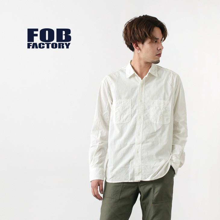 FOB FACTORY（FOBファクトリー） F3379 オックス ワークシャツ / メンズ / 長袖 無地 コットン / 白 ホワイト｜rococo