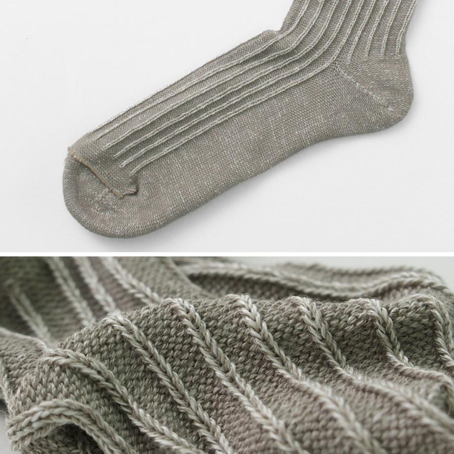 ROTOTO ROTOTO（ロトト） R1461 リネンコットンリブソックス / 靴下 麻