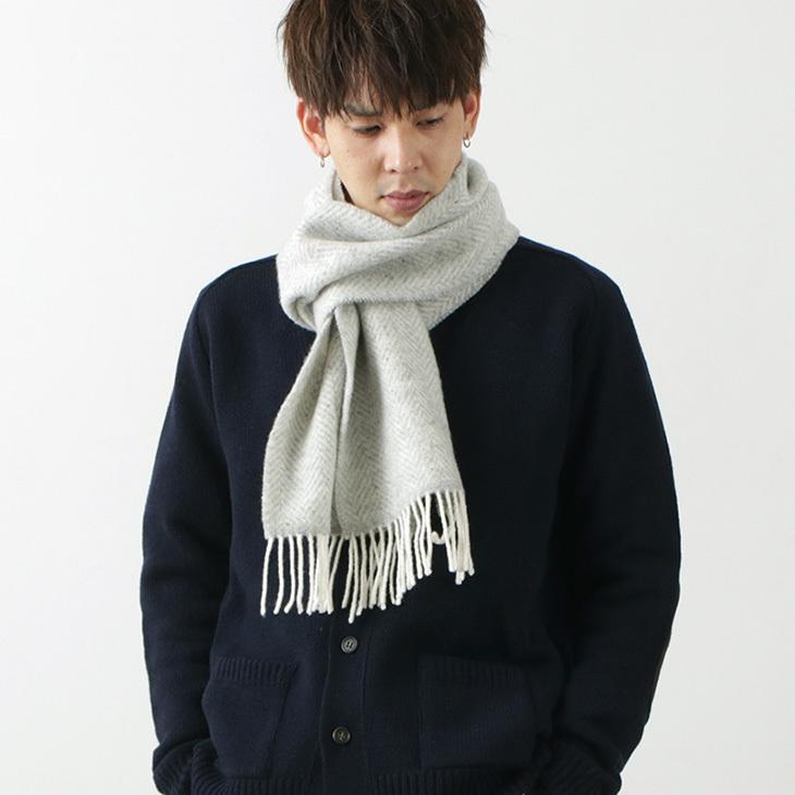 45rpm インドメリノカシミアのヘリンボーンマフラー 45Rインドメリノカシミヤのヘリンボンマフラー: GOODS｜45R