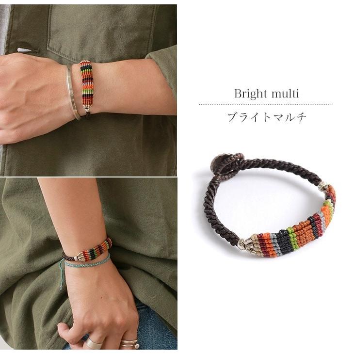 phaduA（パ・ドゥア） マルチボーダー ブレイド ワックスコード ブレスレット / カレンシルバー / メンズ / レディース / ペア可 | ROCOCO | 03