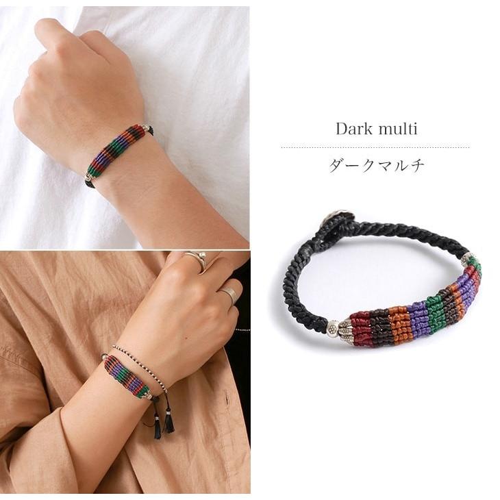 phaduA（パ・ドゥア） マルチボーダー ブレイド ワックスコード ブレスレット / カレンシルバー / メンズ / レディース / ペア可 | ROCOCO | 05