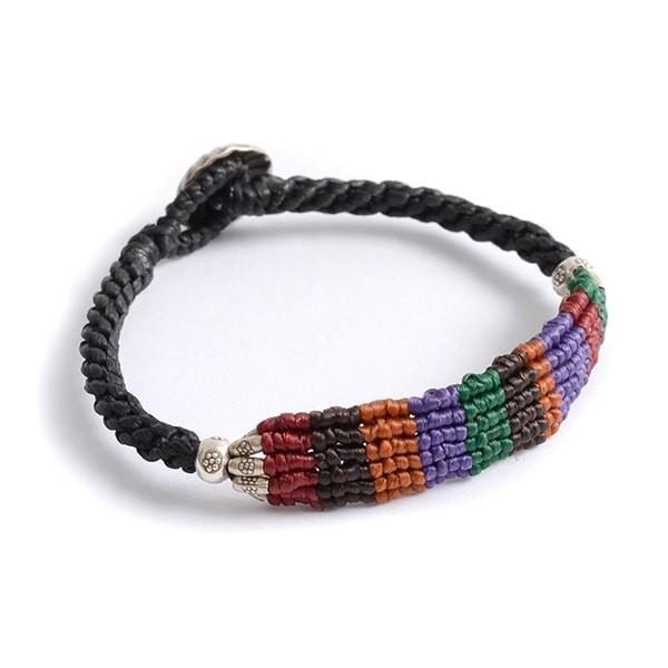 phaduA（パ・ドゥア） マルチボーダー ブレイド ワックスコード ブレスレット / カレンシルバー / メンズ / レディース / ペア可 | ROCOCO | 06