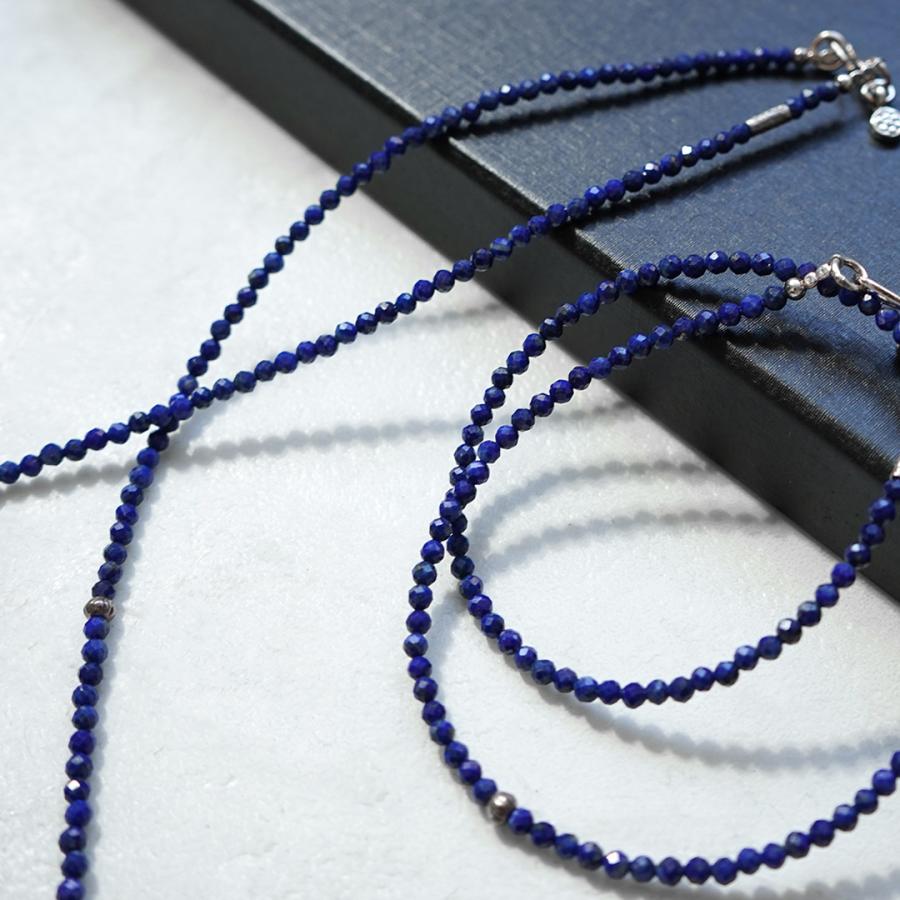 phaduA（パ・ドゥア） ラピスラズリ 3mm カットビーズ ネックレス / アンクレット 2way カレンシルバー メンズ レディース | ROCOCO | 02