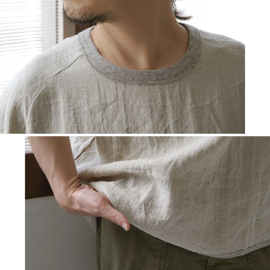 RE MADE IN TOKYO JAPAN（アールイー） フレンチリネンTシャツ 日本製 / メンズ 半袖 麻 | Re made in tokyo japan | 18