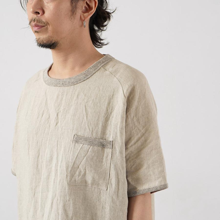RE MADE IN TOKYO JAPAN（アールイー） フレンチリネンTシャツ 日本製 / メンズ 半袖 麻 | Re made in tokyo japan | 20