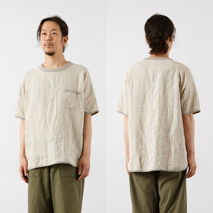 RE MADE IN TOKYO JAPAN（アールイー） フレンチリネンTシャツ 日本製 / メンズ 半袖 麻 | Re made in tokyo japan | 22