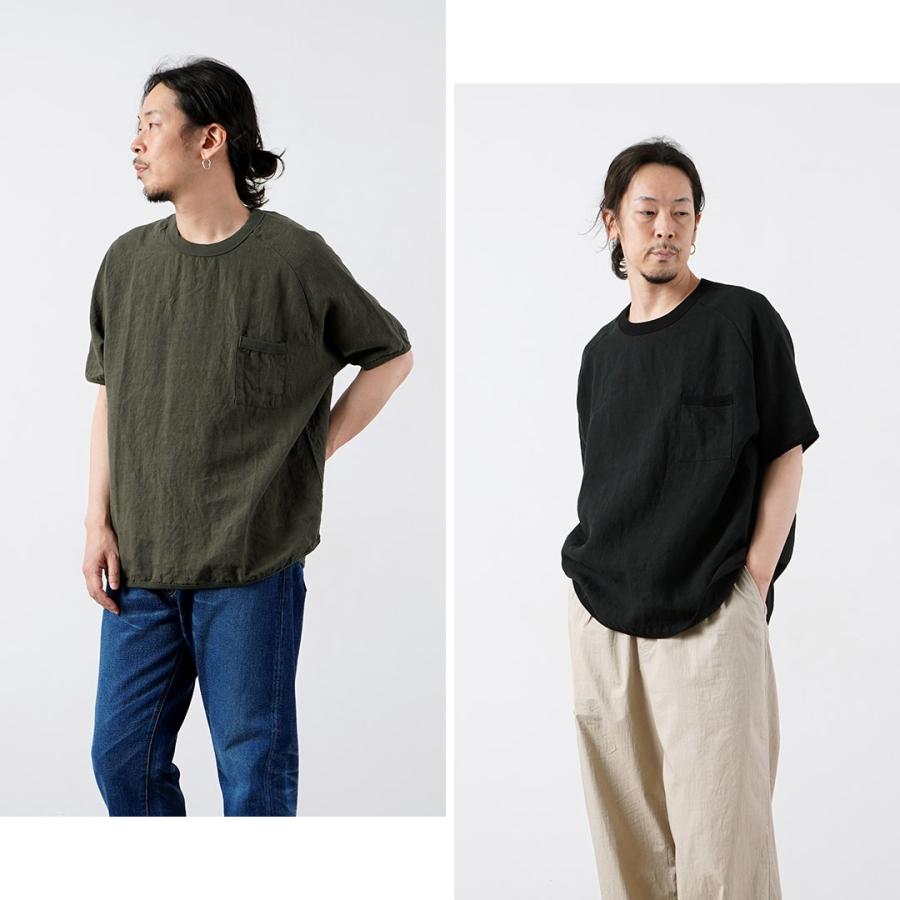RE MADE IN TOKYO JAPAN（アールイー） フレンチリネンTシャツ 日本製 / メンズ 半袖 麻 | Re made in tokyo japan | 23