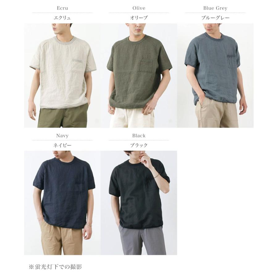 RE MADE IN TOKYO JAPAN（アールイー） フレンチリネンTシャツ / プルオーバー 半袖シャツ メンズ | Re made in tokyo japan | 06