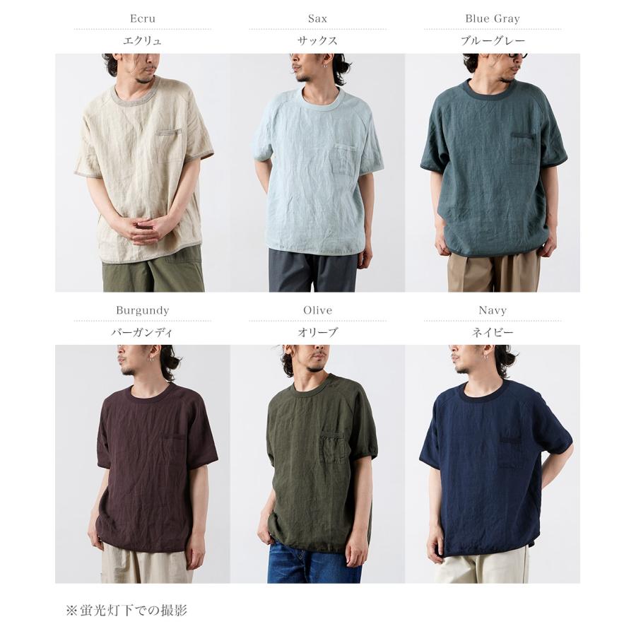 RE MADE IN TOKYO JAPAN（アールイー） フレンチリネンTシャツ 日本製 / メンズ 半袖 麻 | Re made in tokyo japan | 08