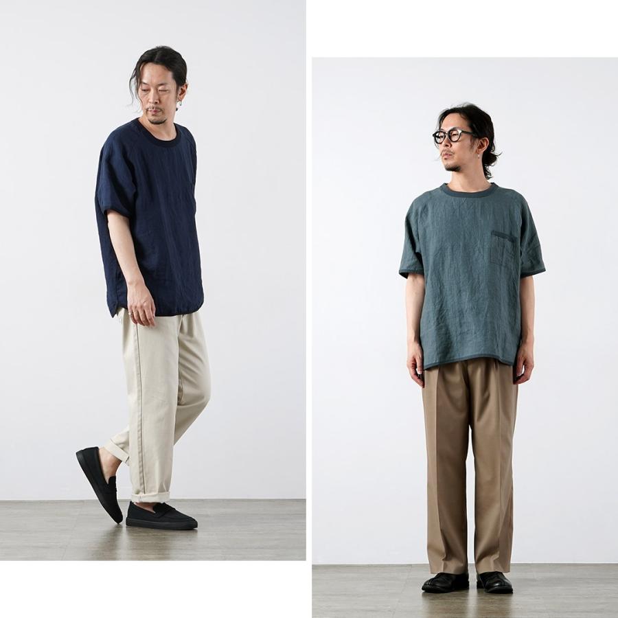 RE MADE IN TOKYO JAPAN（アールイー） フレンチリネンTシャツ 日本製 / メンズ 半袖 麻 | Re made in tokyo japan | 12