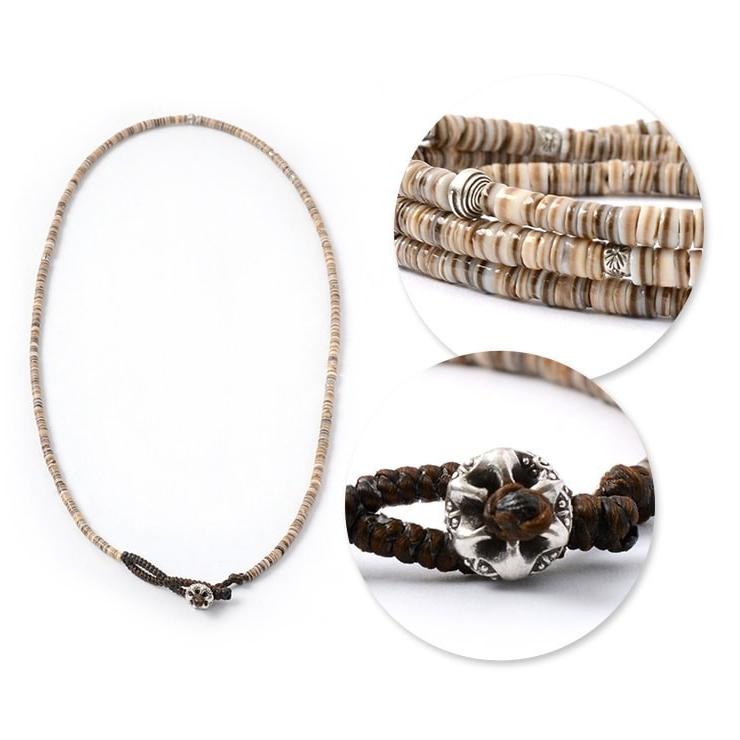 phaduA（パ・ドゥア） シェルビーズ ワックスコード 3way / ネックレス ブレス アンク / メンズ レディース | ROCOCO | 06