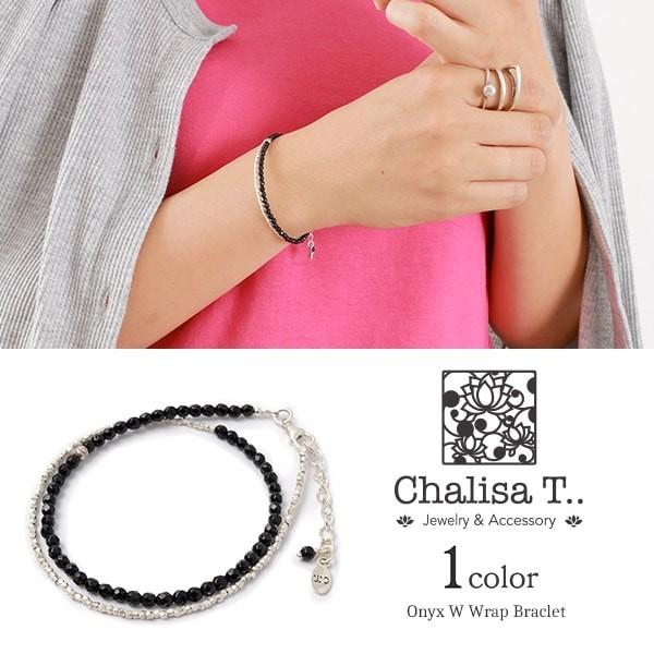CHALISA T..（チャリッサ・ティー） オニキス Wラップ ブレスレット / カレンシルバー / 3mm マルチカットビーズ / レディース | ROCOCO