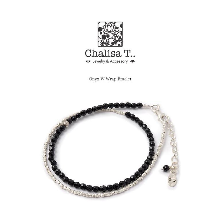CHALISA T..（チャリッサ・ティー） オニキス Wラップ ブレスレット / カレンシルバー / 3mm マルチカットビーズ / レディース | ROCOCO | 02