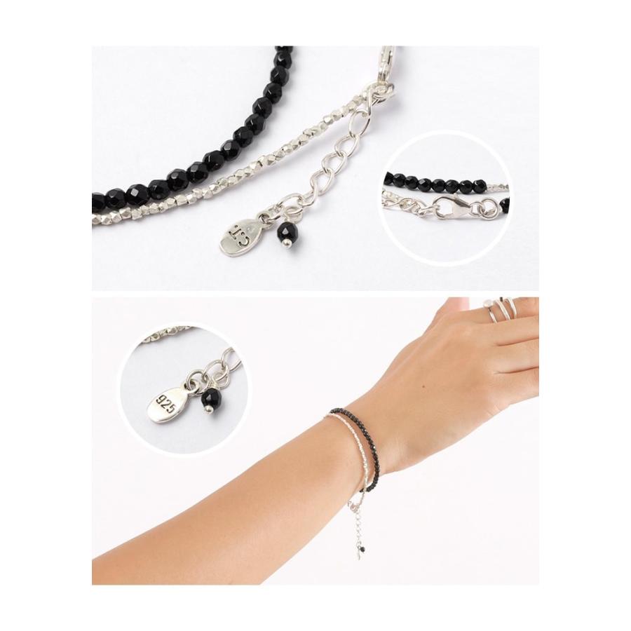 CHALISA T..（チャリッサ・ティー） オニキス Wラップ ブレスレット / カレンシルバー / 3mm マルチカットビーズ / レディース | ROCOCO | 08