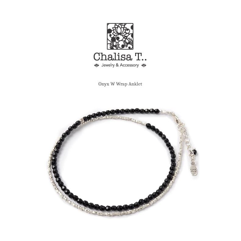 CHALISA T..（チャリッサ・ティー） オニキス Wラップ アンクレット / カレンシルバー / 3mm マルチカットビーズ / レディース | ROCOCO | 02
